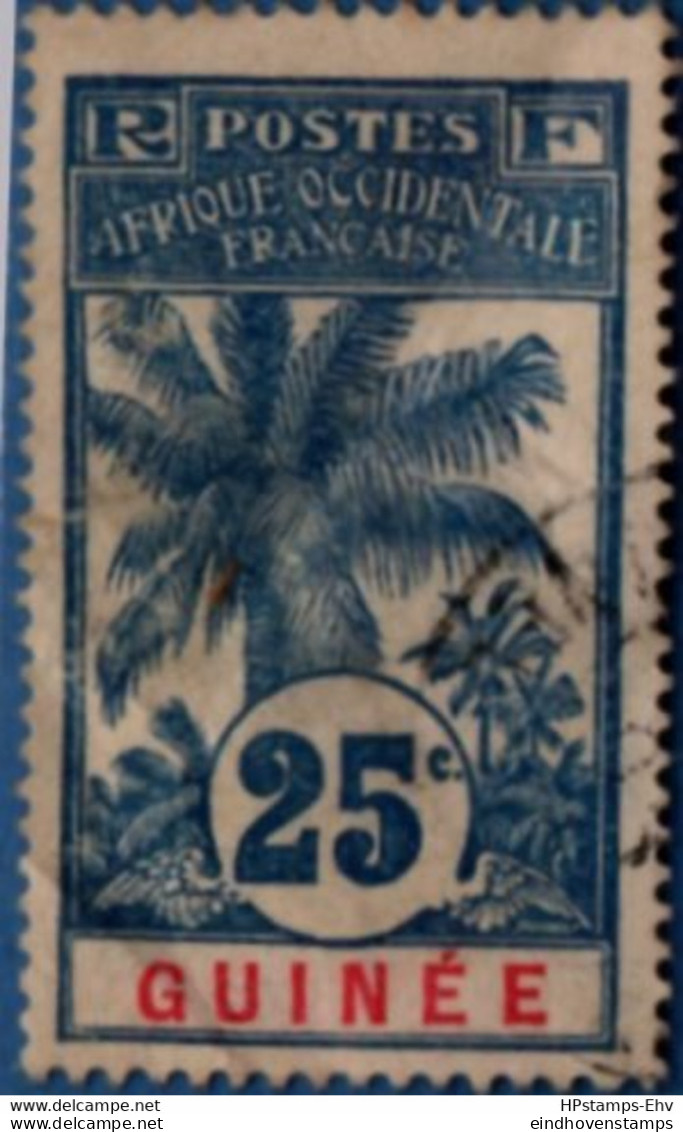 French Guinea 1906 25 C Palm Tree Cancelled 1 Stamp 2104.1034 Guinée Français - Oblitérés