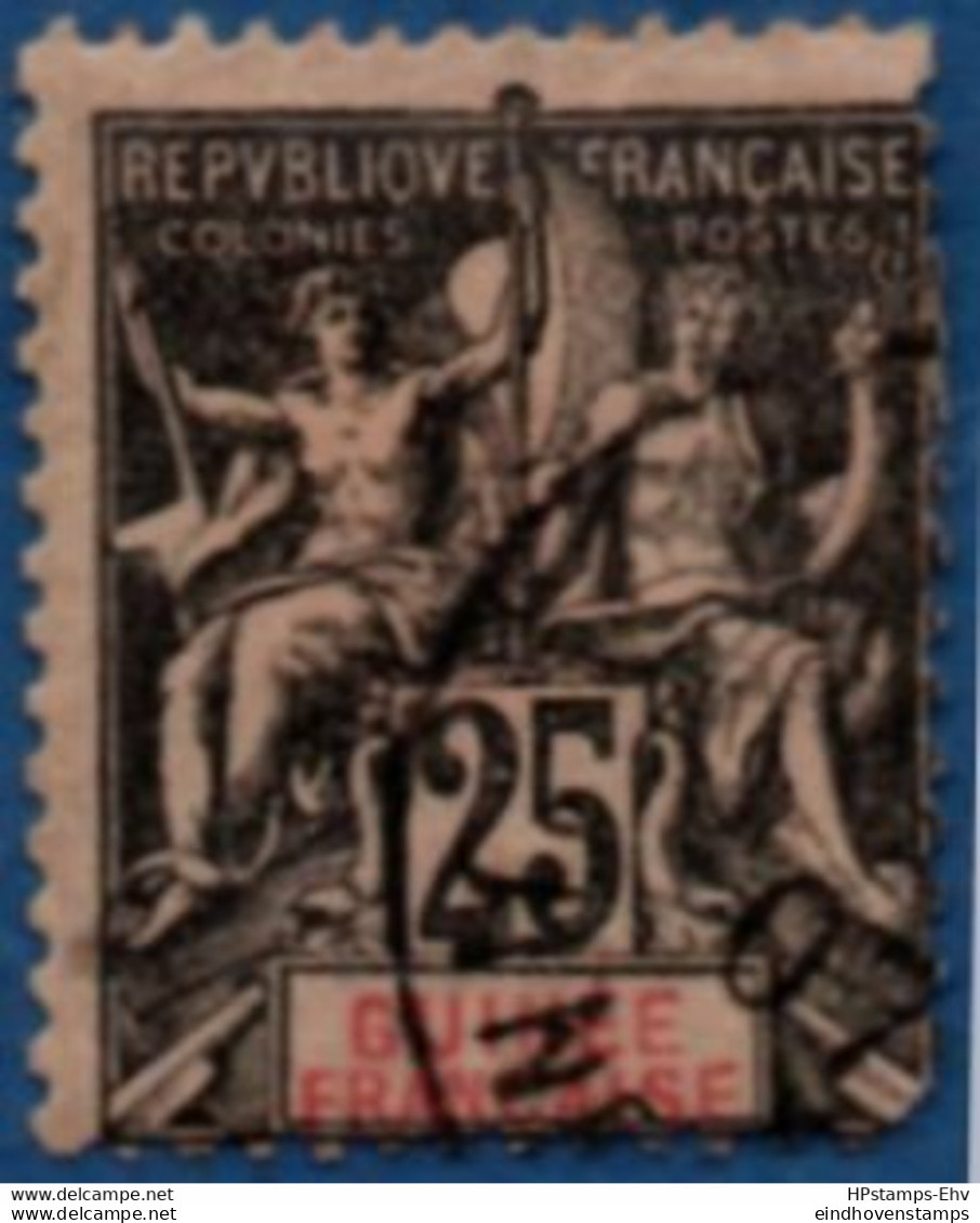 French Guinea 1892 25 C Cancelled 1 Stamp 2104.1029 Guinée Français - Oblitérés