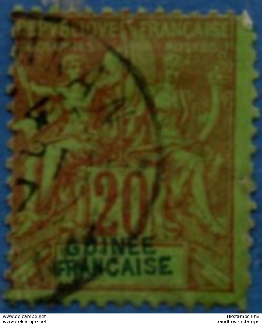 French Guinea 1892 20 C Cancelled 1 Stamp 2104.1028 Guinée Français - Used Stamps