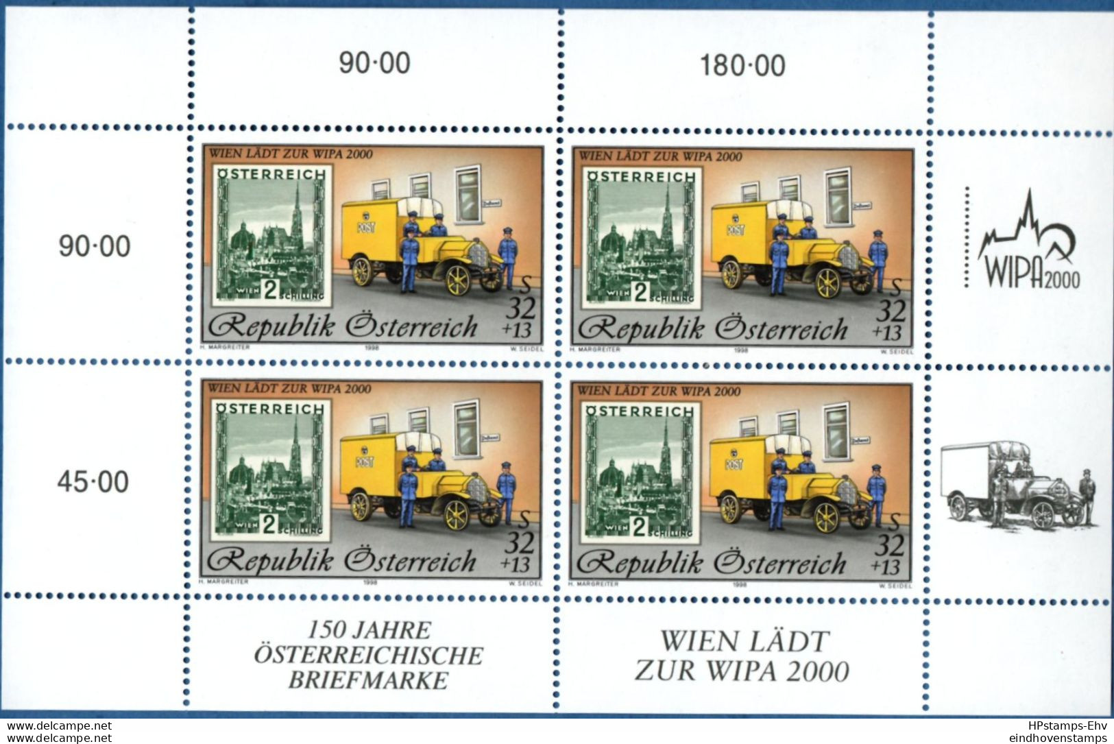 Austria 1998 Historic Parcel Trolley MNH 2104.0616 WIPA, Stamp On Stamp 1929 - Poste