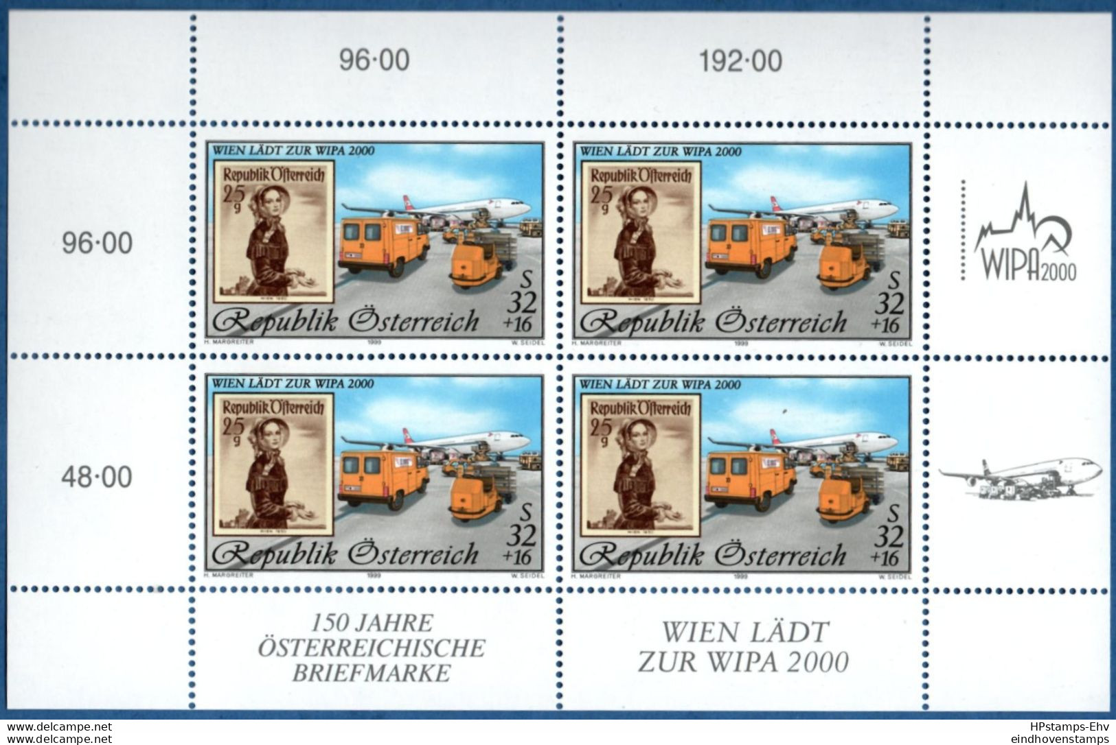 Austria 1999 Mail Transport At Airport MNH 2104.0617 WIPA, Stamp On Stamp 1948 - Poste