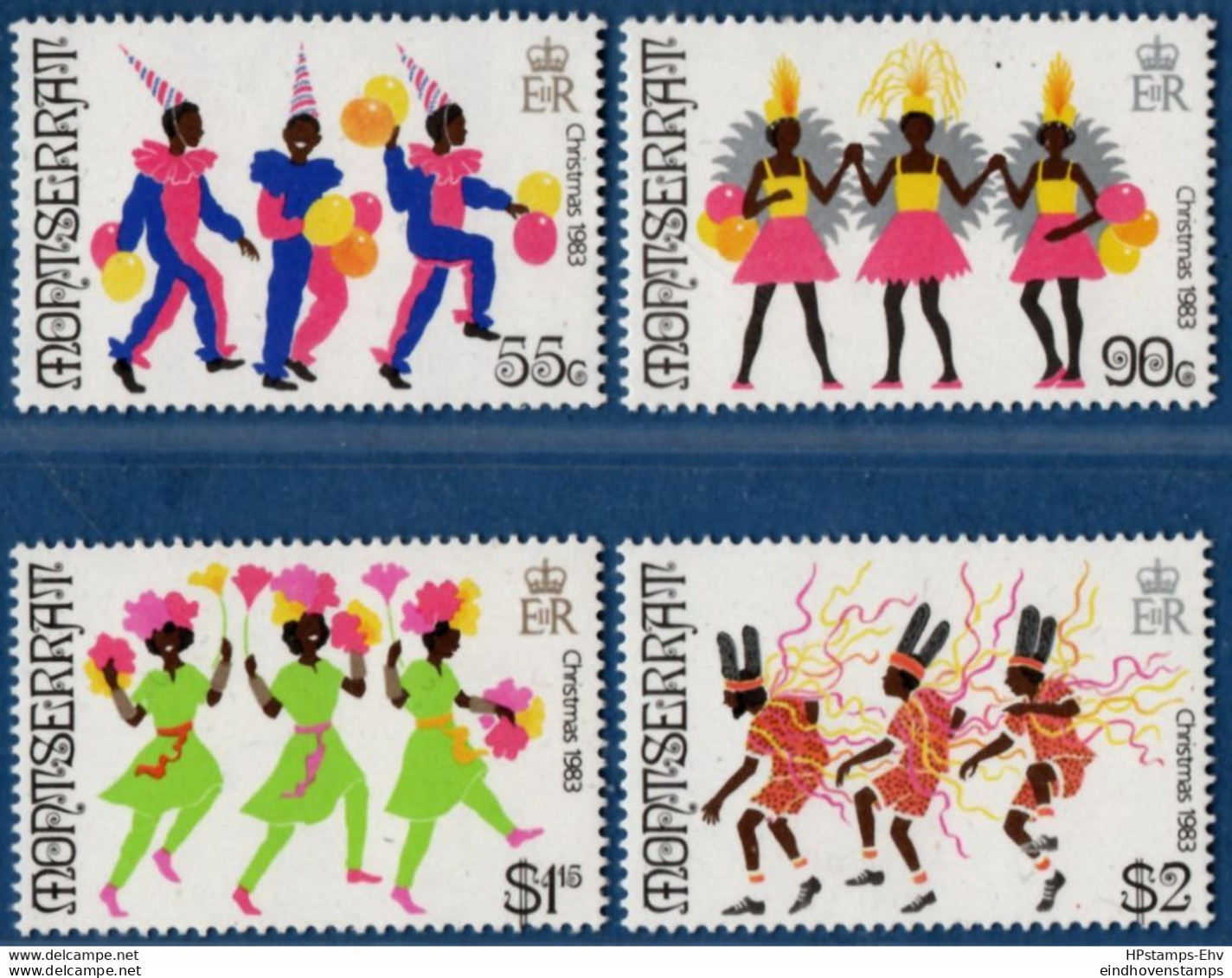 Monserrat 1983 Caribbean Carnaval 4 Values MNH 2104.0511 Dancing, Folklore - Karnaval