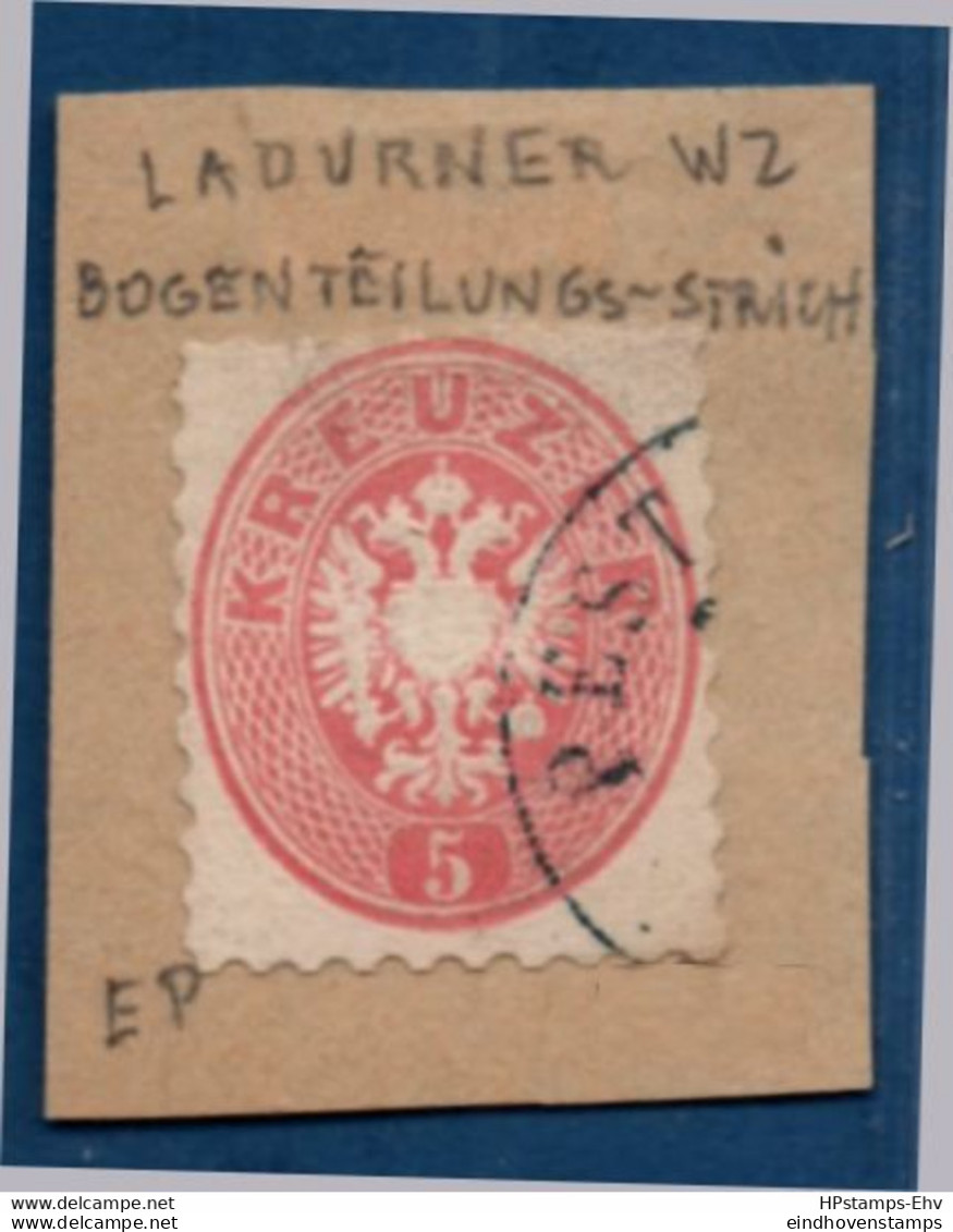 Pest Hungary, Austria Cancel On 1864 5 Kr 2102.2052 Stamp With Ladurne Watermark Österreich - ...-1867 Préphilatélie