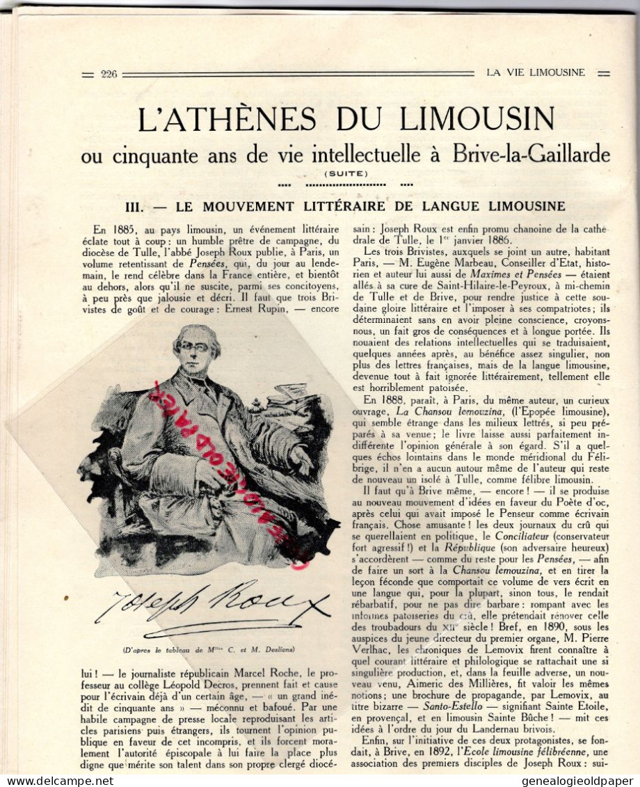 87- LIMOGES- REVUE LA LIMOUSINE N° 7-CIRQUE MUNICIPAL-ST SAINT JUNIEN-MARCEL PREVOST TULLE-AMABLE DUBRAC-BRIVE-RUGBY