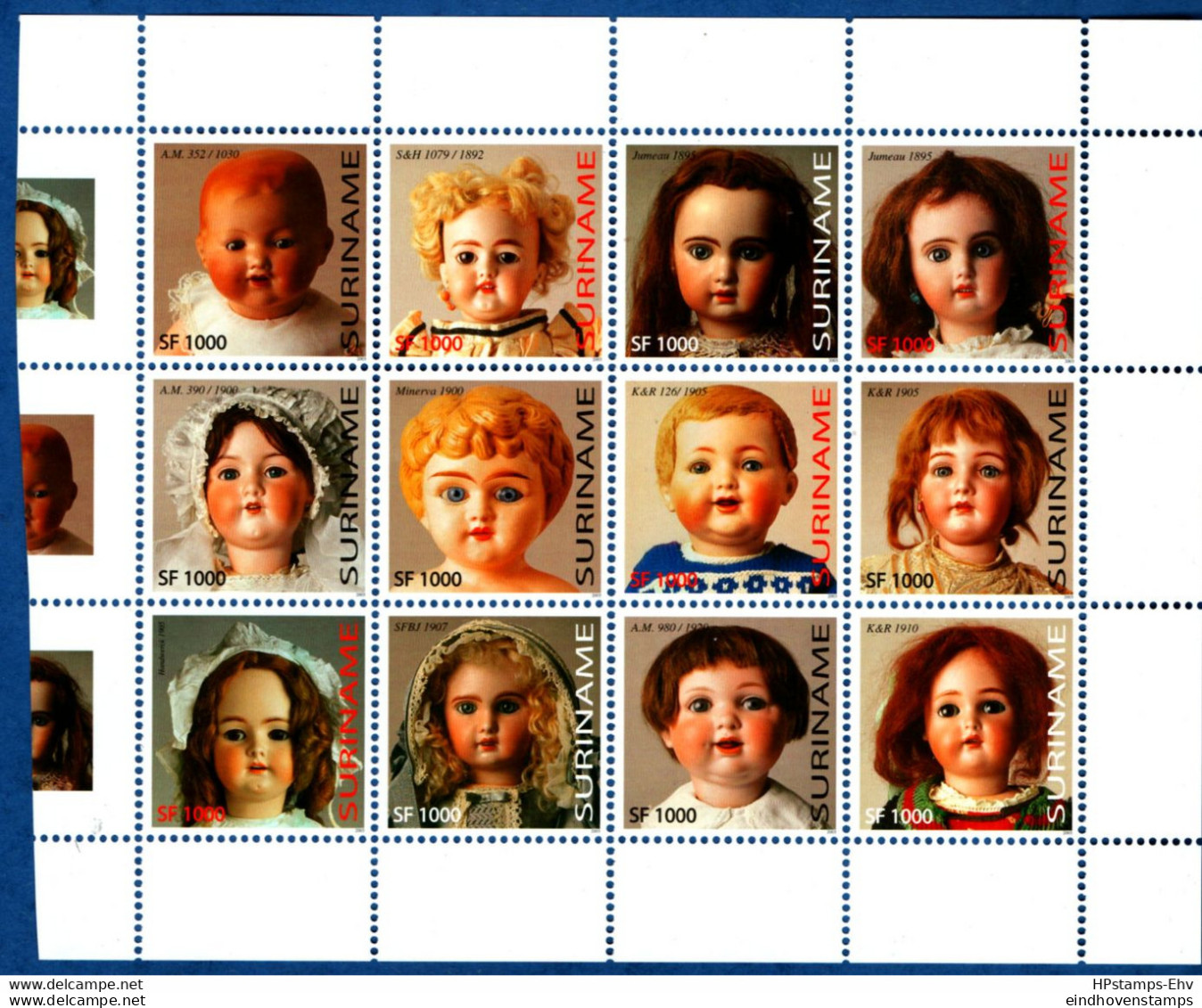 Suriname 2003 Children's Dolls 12 Values MNH - Puppen