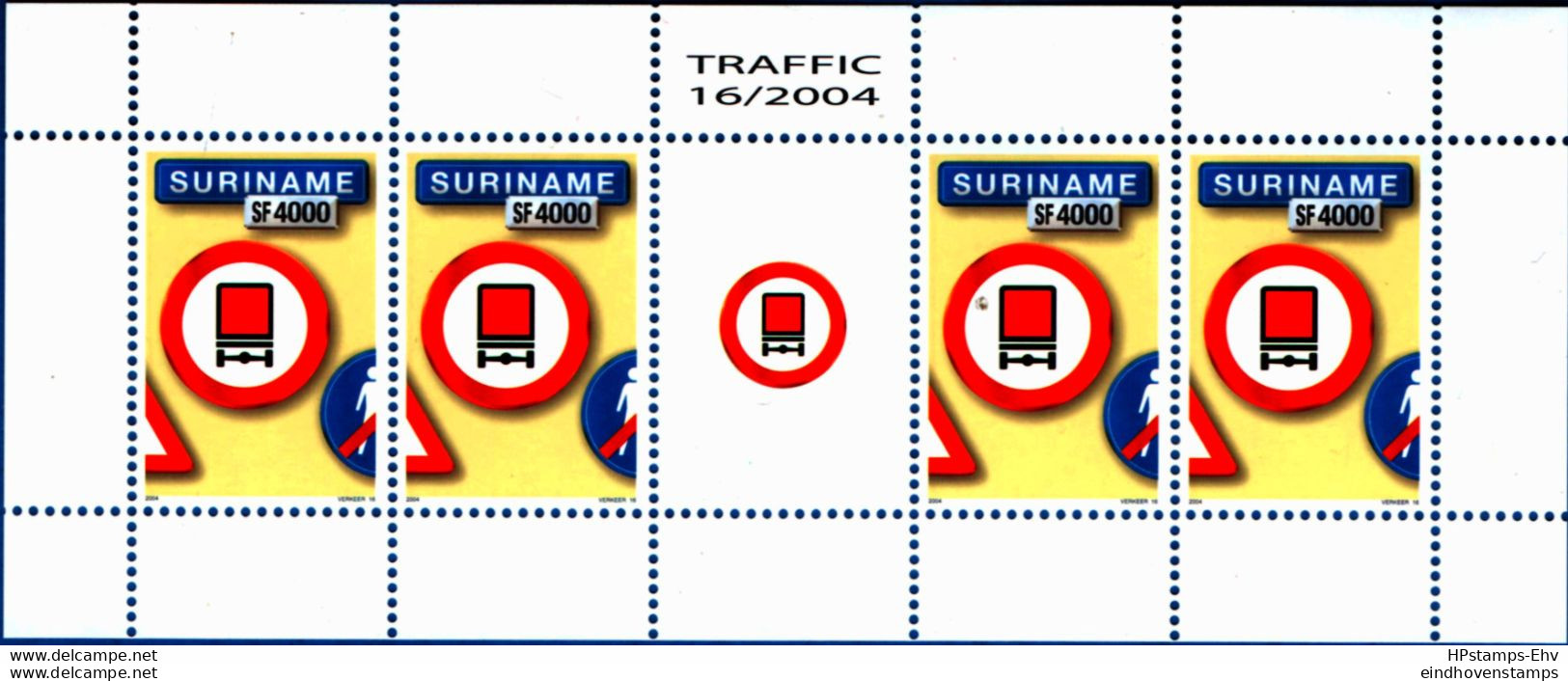 Suriname 2004 Traffic Sign - Trucks Not Allowed Sheetlet MNH - Otros (Tierra)