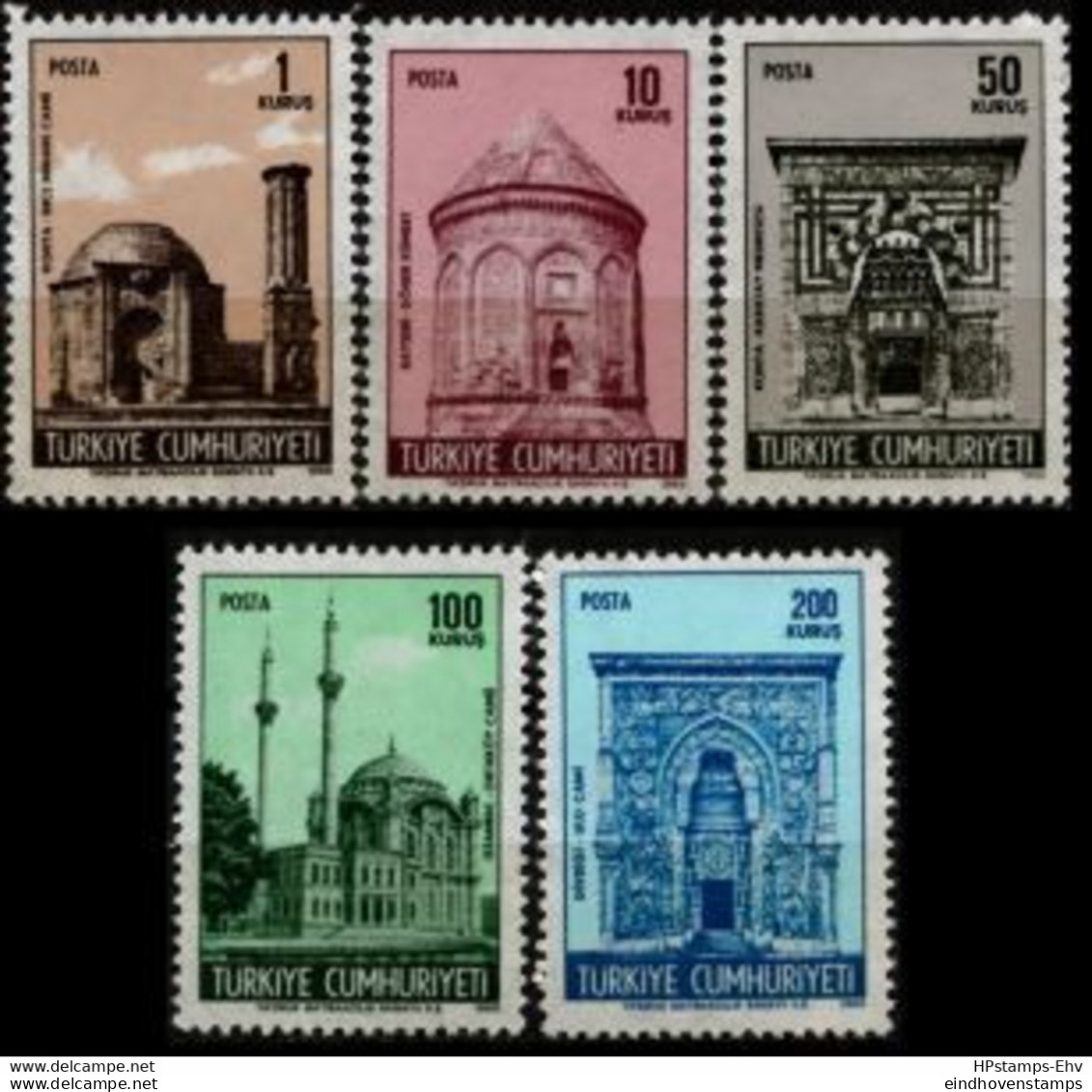 Turkey 1968 Historic Buildings Value Mi 2107  Ince Minare Konya, Ulu Cami Divigri, Döner Kümbet Kayseri TR 68-16 - Mezquitas Y Sinagogas