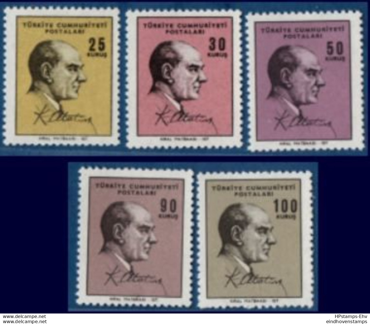 Turkey 1966 Atatürk 5 Values Mi 2027-2031 MNH 2107.0512 - Unused Stamps