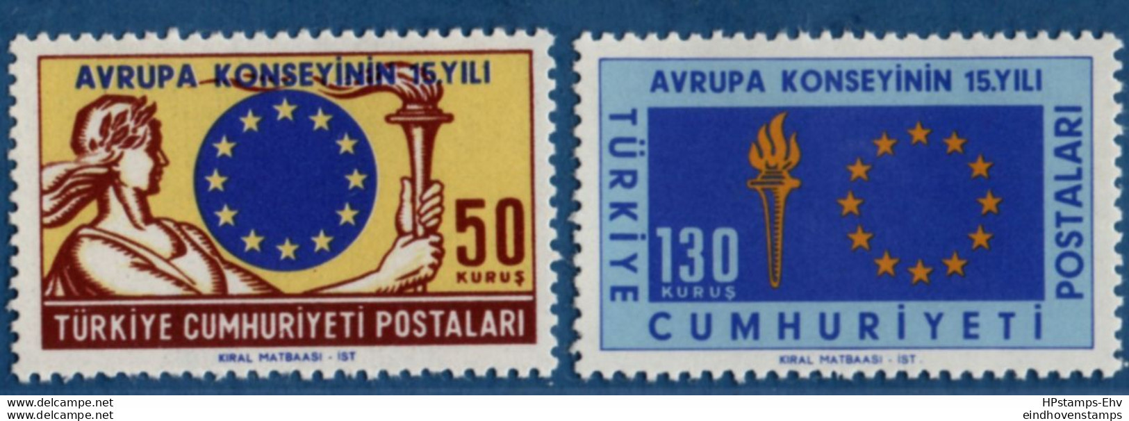 Turkey 1964 15 Year European Council 2 Values MNH 64-02 - 1964