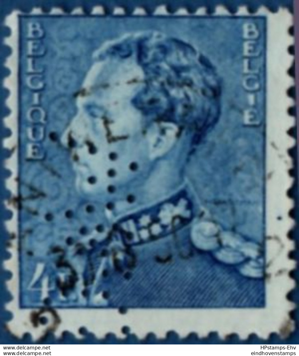 2106.1916 Belg 1950 Perfin W&C On 4 Fr Leopold III - 1934-51