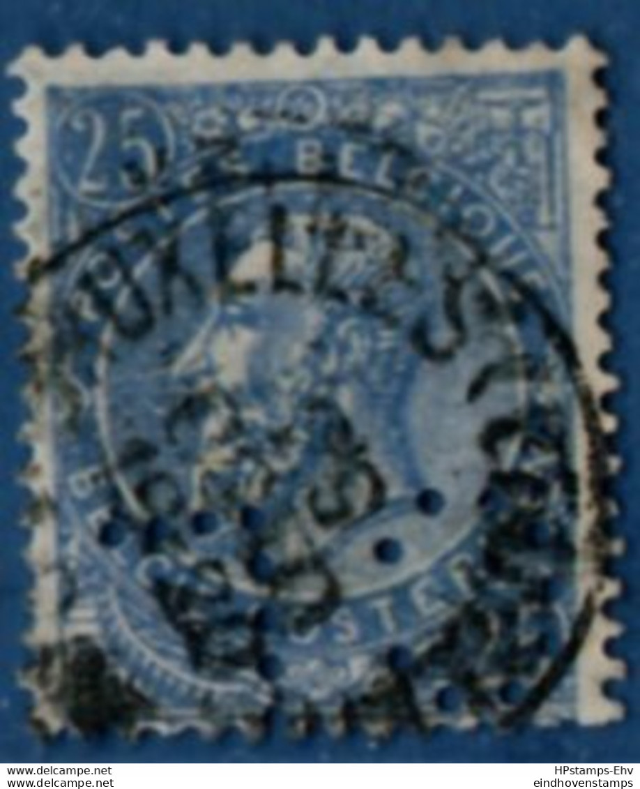 Belgium 1893, C.L. Perfin On 25c Leopold III, 2106.1904 Cancelled Brussels - 1863-09