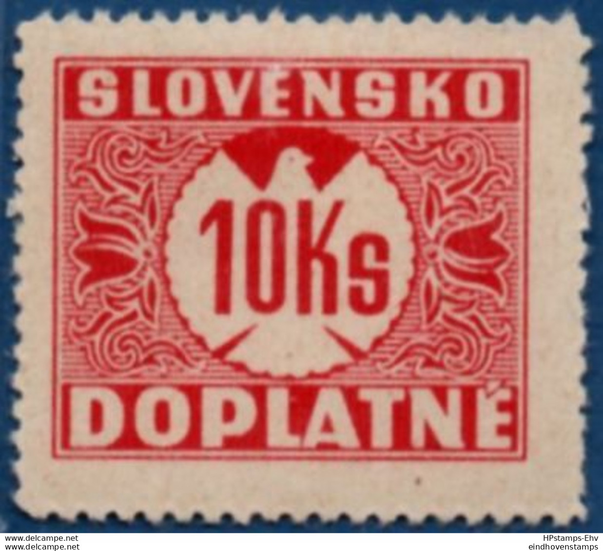 Slovakia 1939 Postage Due 10 Ks No Watermark 1 Value MH 2106.1240 - Neufs