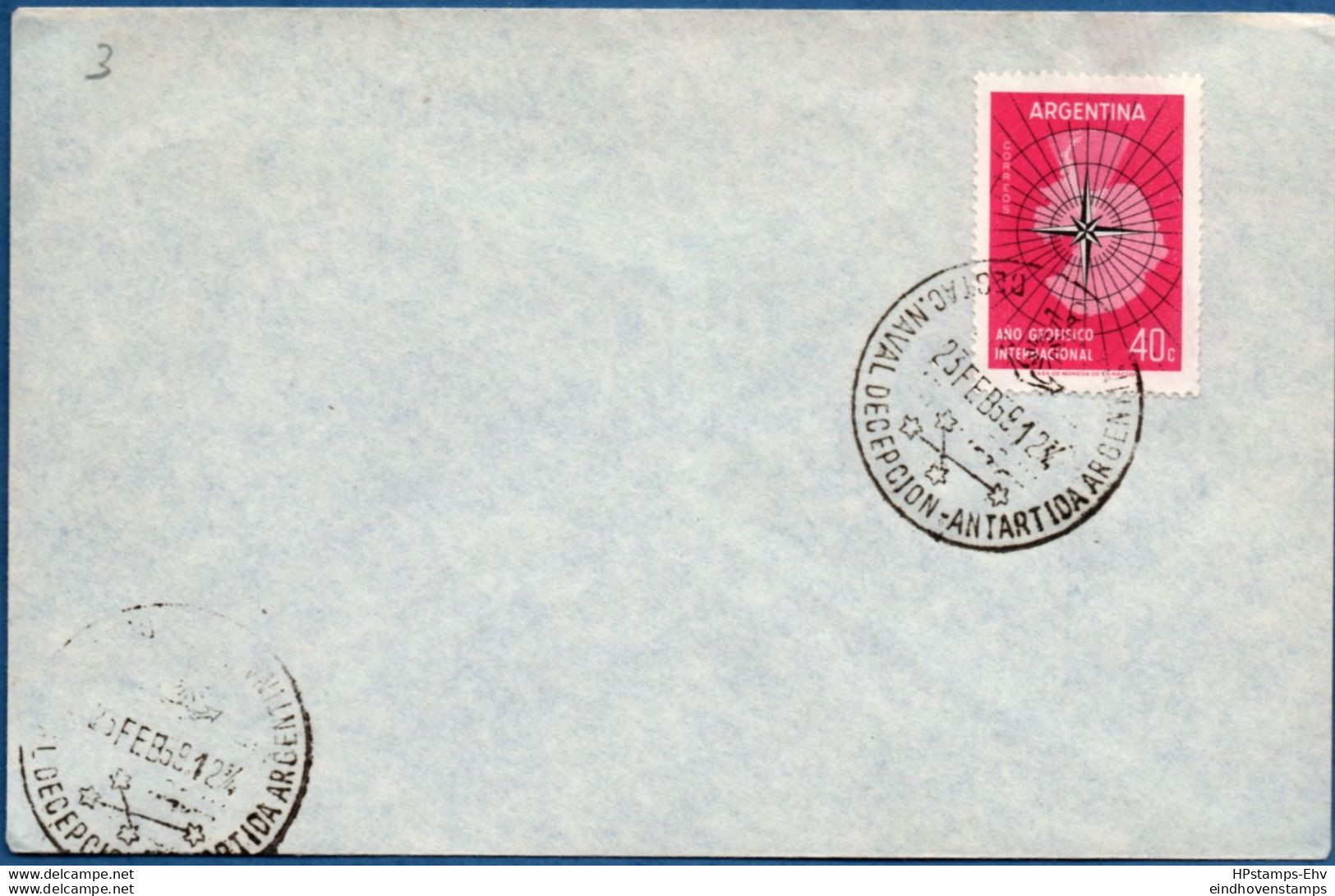 Antarctic Argentina 1959 Base Decepcion Postmark 2106.1208 South Shetland Islands - Other & Unclassified