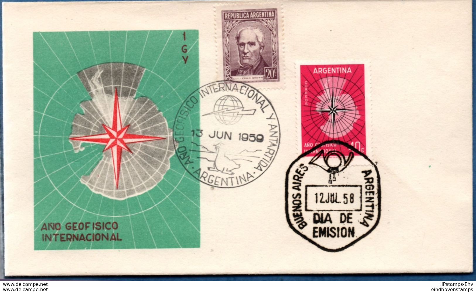 Antarctic Argentina 1958 International Geophysical Year FDC 2106.1201 - Sonstige & Ohne Zuordnung