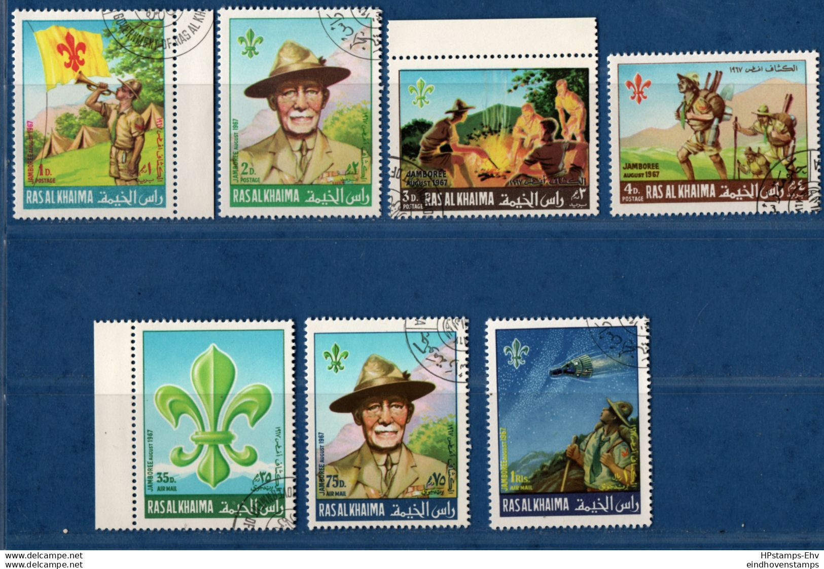 Ras Al Khaima 1967 Scouting 7 Values Cancelled 2106.0615 Baden-Powell, Scouts - Used Stamps