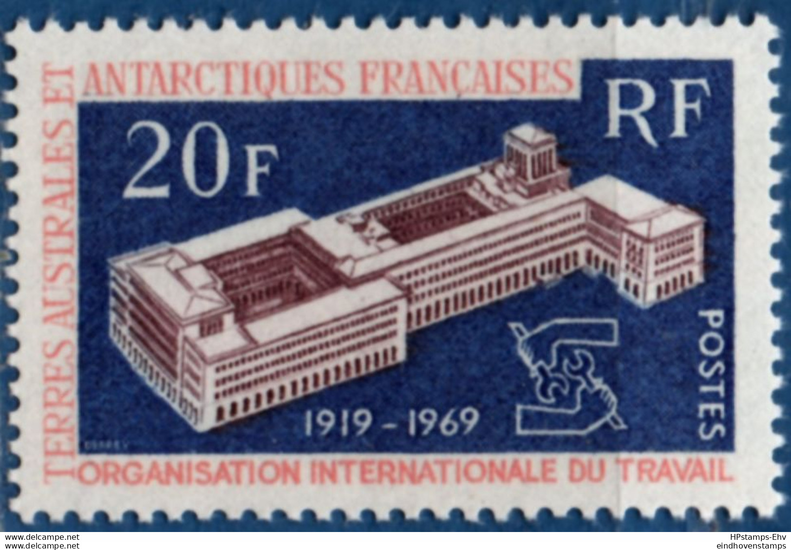 French Antarctic Territory 1969, ILO Labor Organisation 1 Stamp MNH 2105.2444 OIT, - ILO