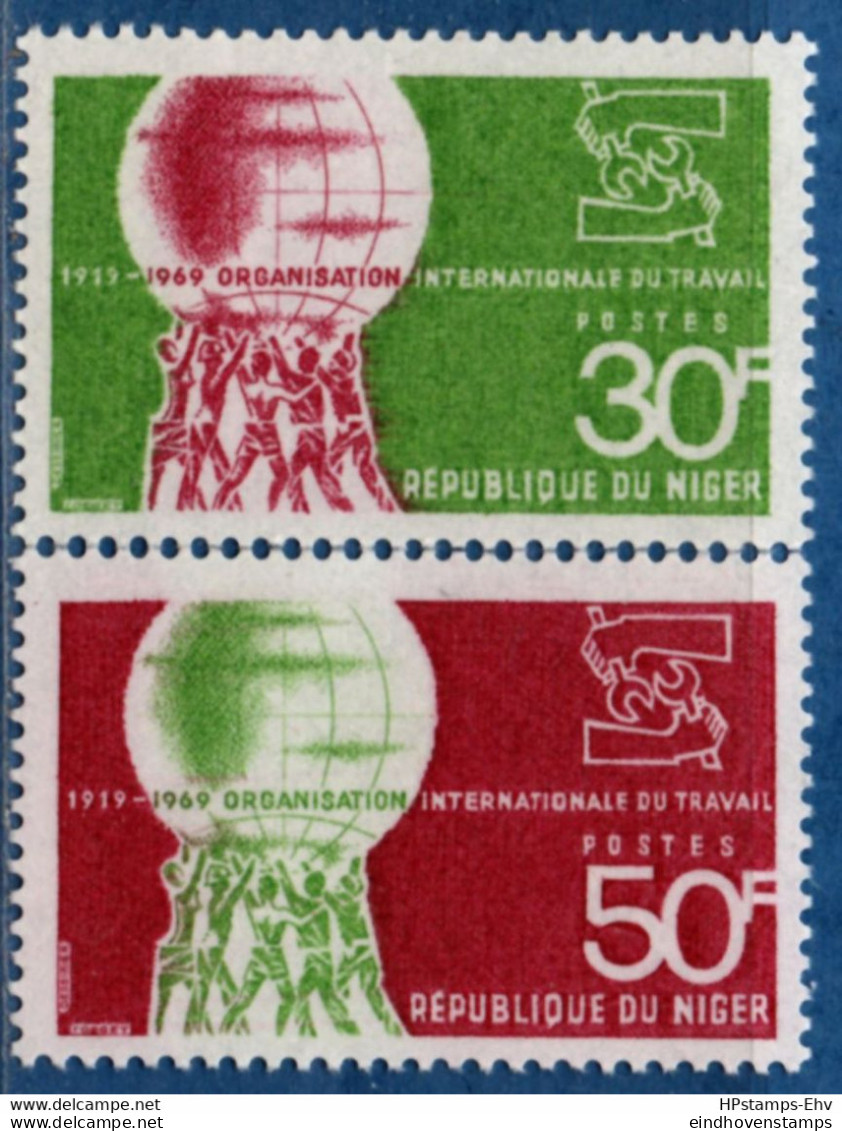 Niger 1969, ILO Labor Organisation 2 Stamps MNH 2105.2430 OIT , Globe, - ILO