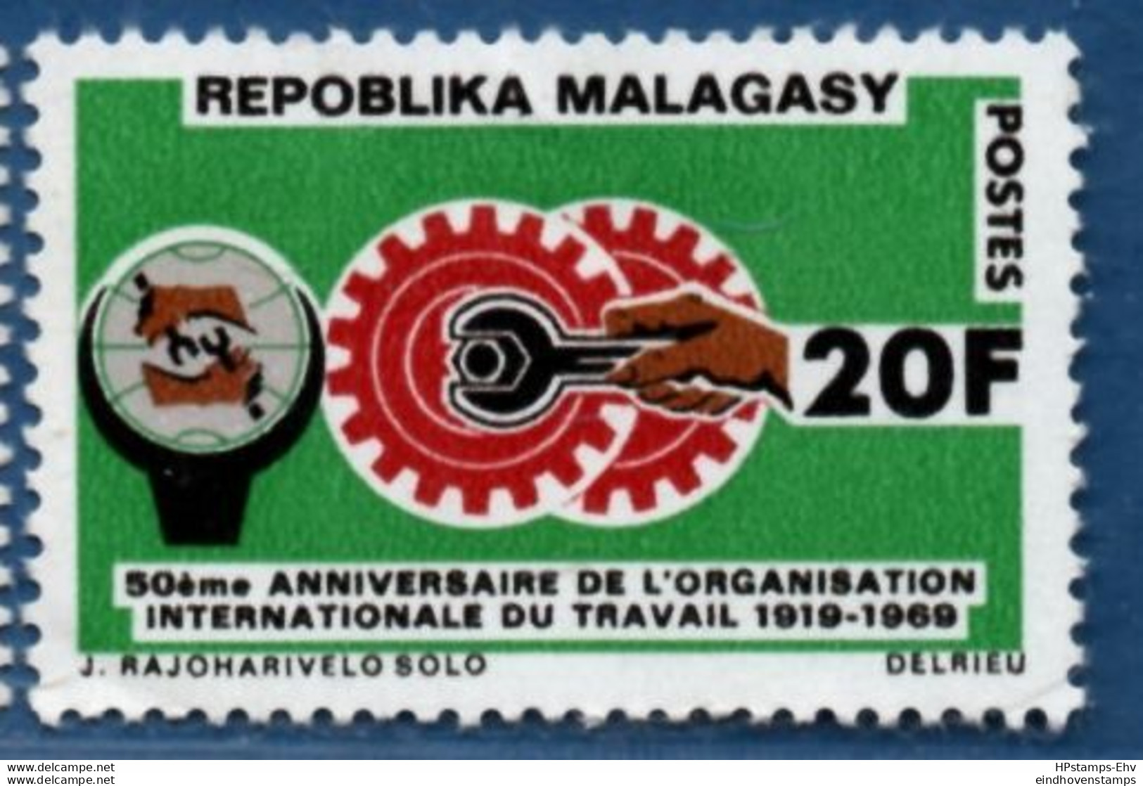 Malagasy 1969, ILO Labor Organisation 1 Stamp MNH 2105.2441 OIT, Madagascar - IAO