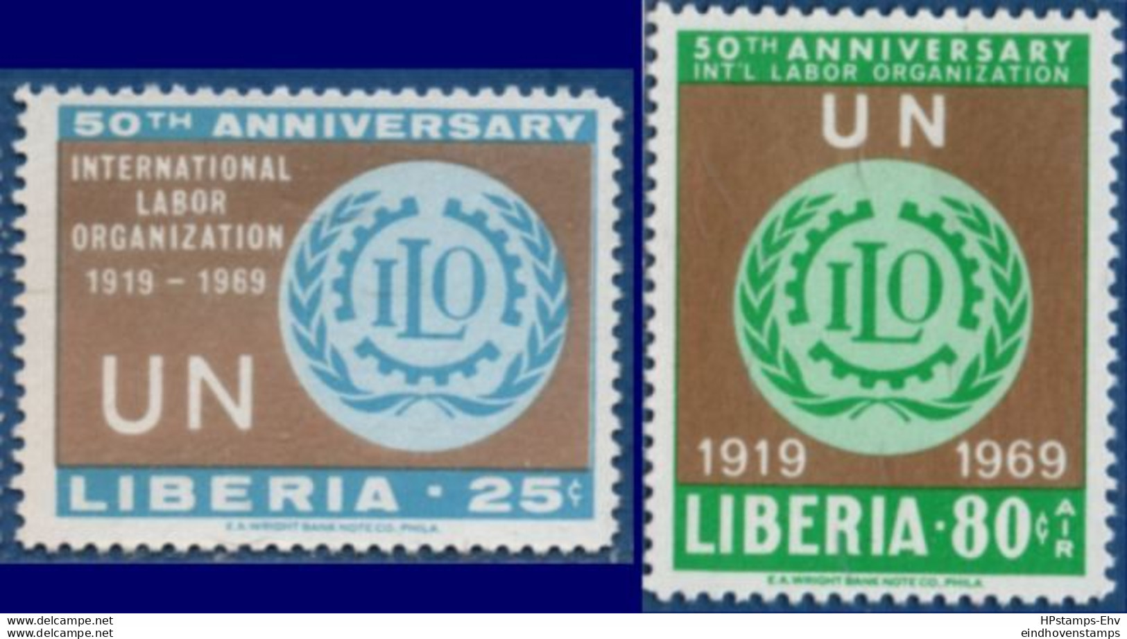 Liberia 1969, ILO Labor Organisation 2 Stamps MNH 2105.2428 OIT - OIT