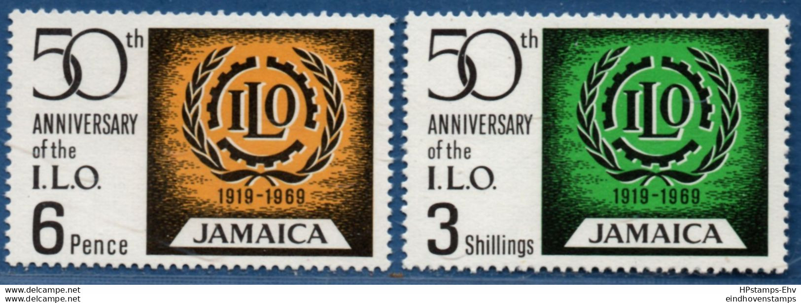 Jamaica 1969, ILO Labor Organisation 2 Stamps MNH 2105.2421 OIT - IAO