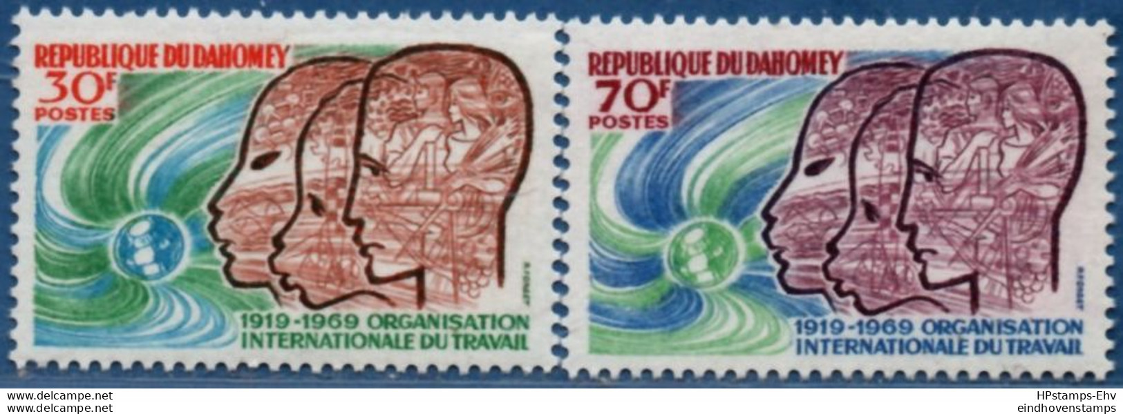 Dahomey 1969, ILO Labor Organisation 2 Stamps MNH 2105.2404 OIT - OIT