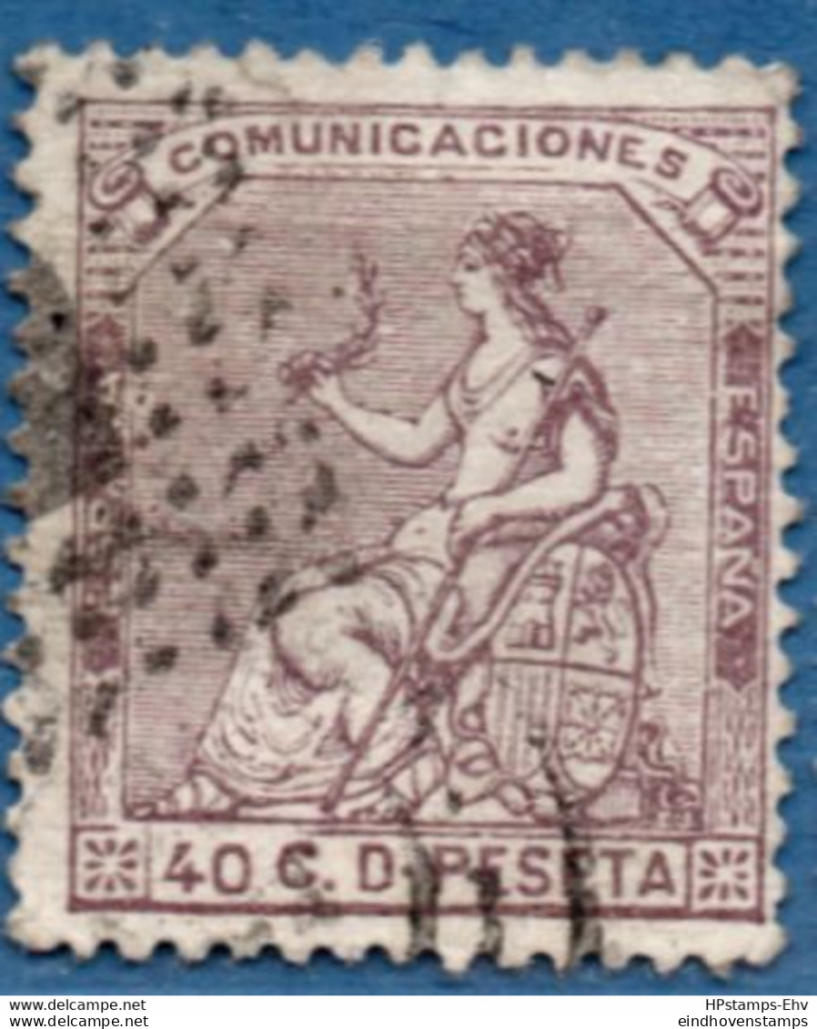 Spain 1873 Hispania Sitting 40 C Cancelled 2203.1220 - Gebraucht