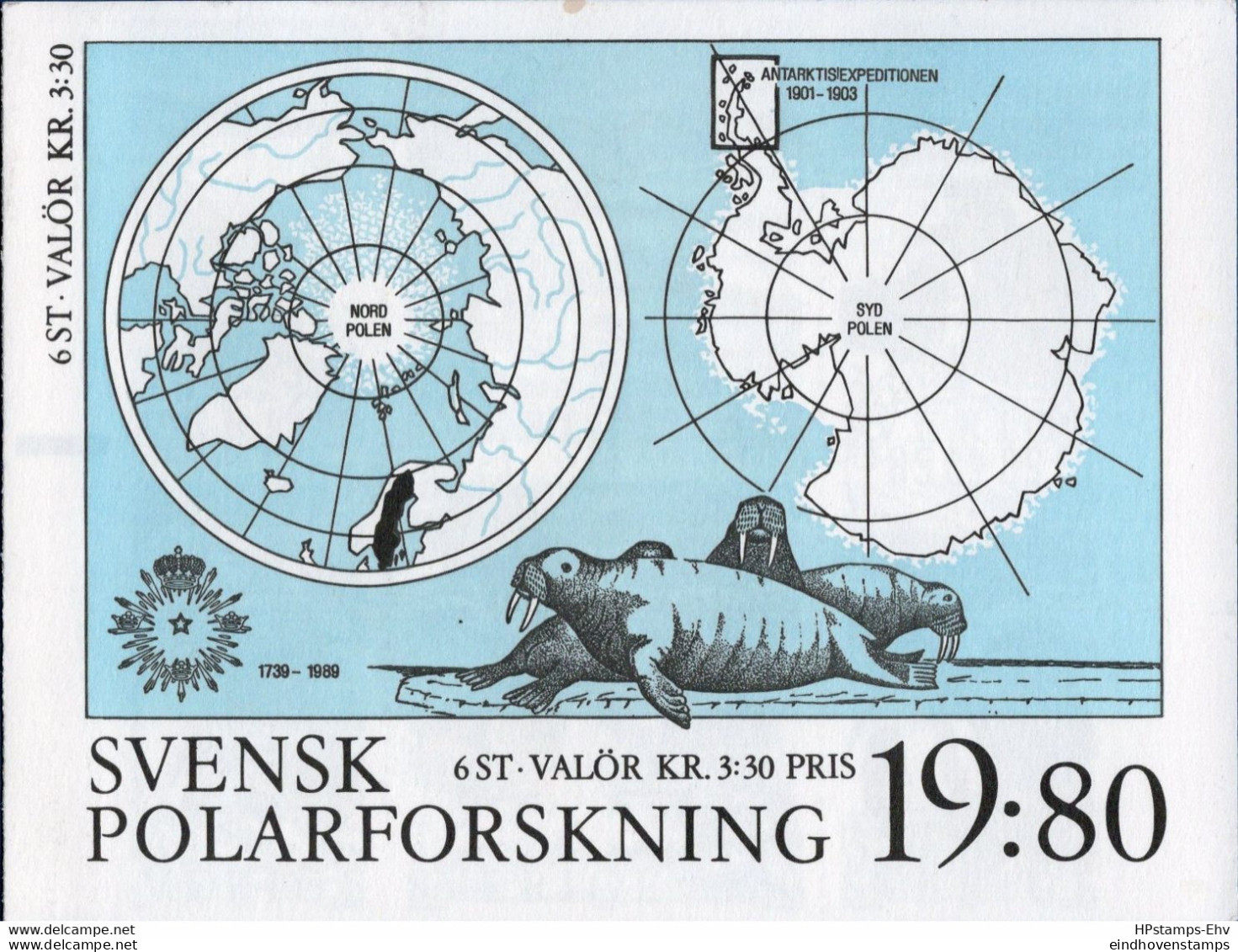 Sweden Sverige 1989 Stamp Booklet 141 MNH Polar Research Cancelled Academy Of Science - Research Programs