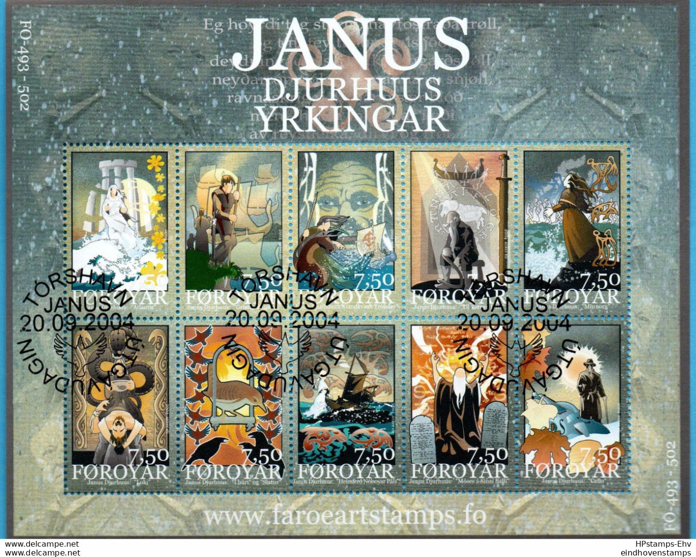 Faeroër 2004 Janus Djusrhuus Illustrations Block MNH Faroe Islands, Faroyar, Poetry - Andere & Zonder Classificatie