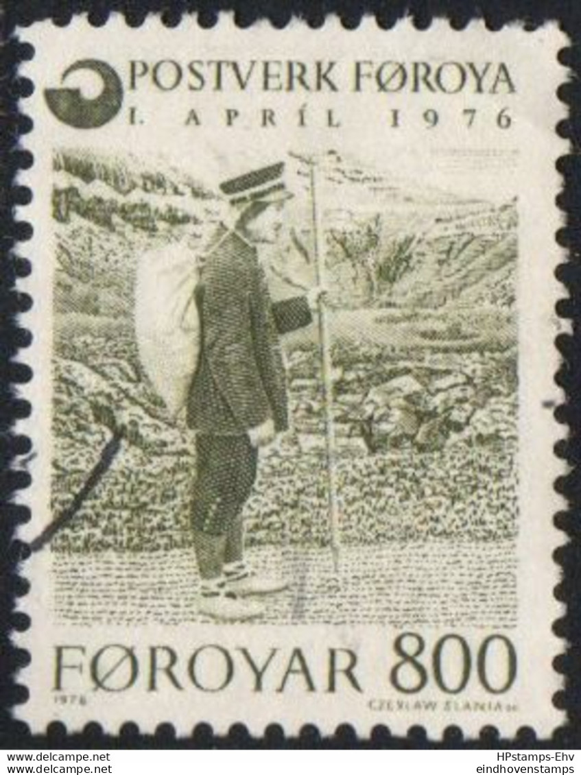 Faeroër 1976 Walking Postman 1 Value Cancelled 76-03b Faroe Islands, Foeroyar - Poste