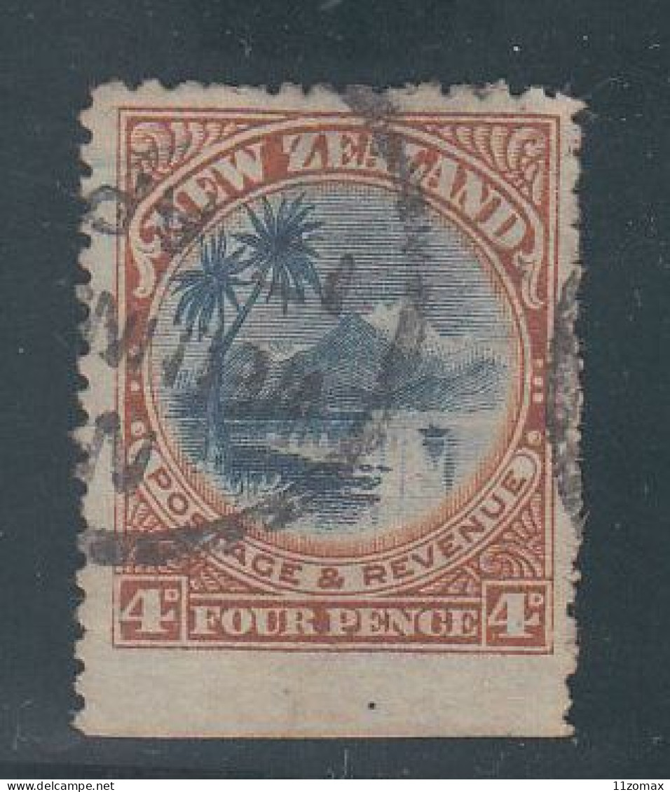 RARE ERROR Bottom NOT PERFORATED PERF. New Zealand 1898 1d Lake Taupo Used SG 247 - VIPauction001 - Plaatfouten En Curiosa