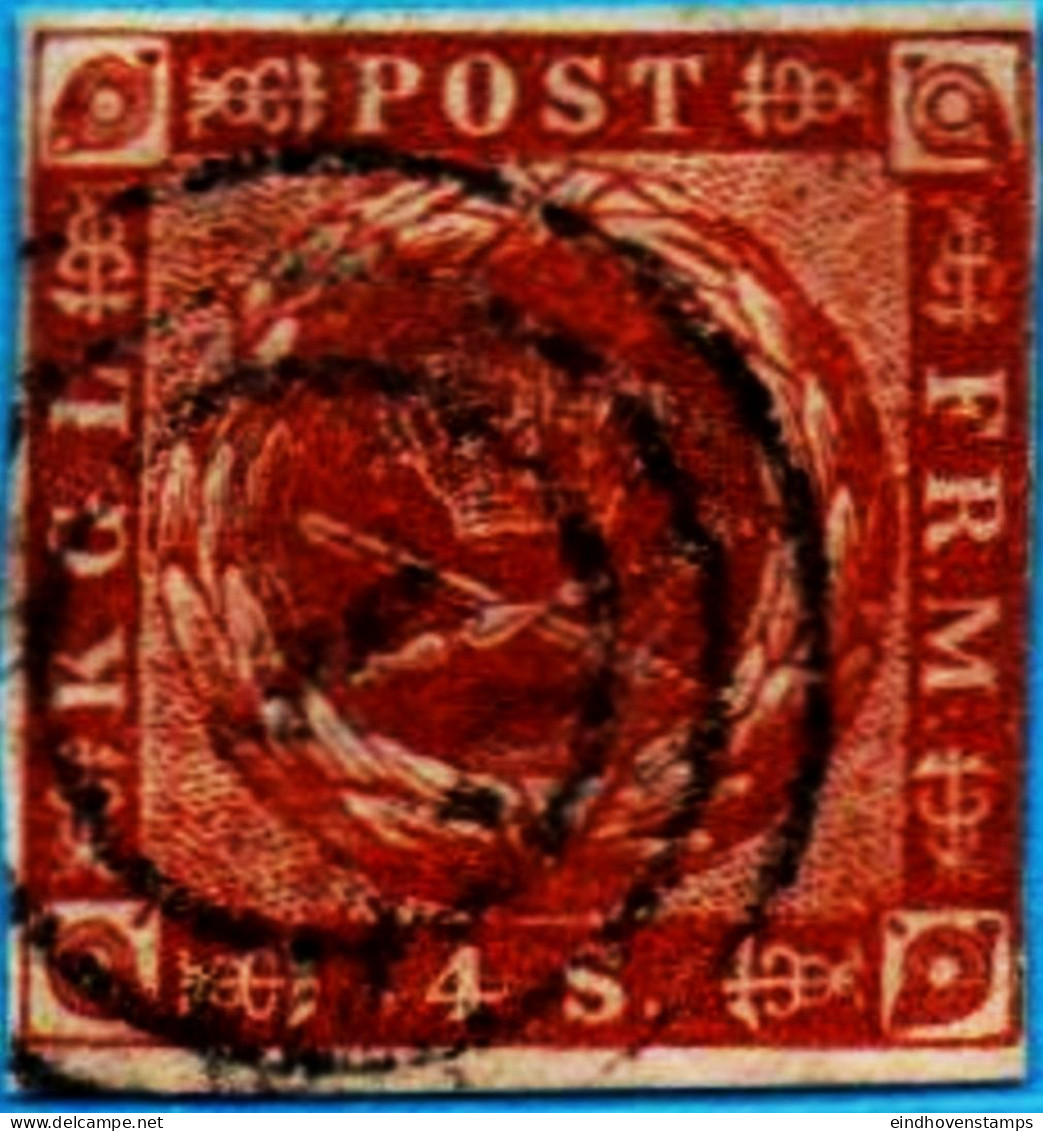 Danmark, 4  Sk 1854 Plate I Nr 70 (Facit Cat), Cancel 1, H-54.02- I-70 - Oblitérés