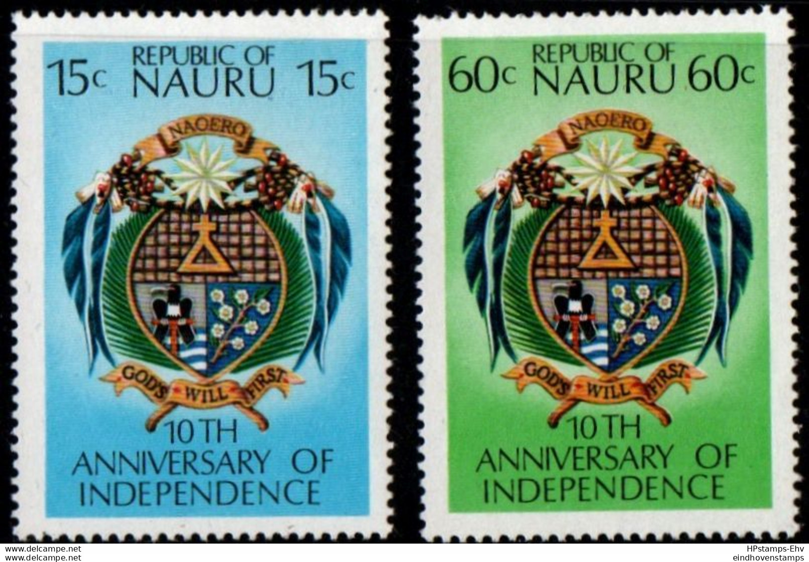 Nauru 1978 Independance 10 Year 2 Values MNH H-78.01 Crest - Nauru