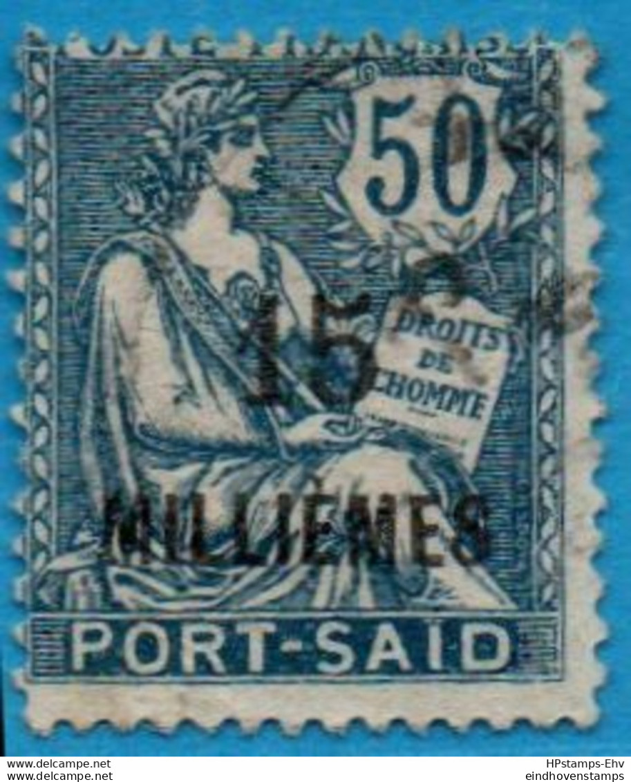 Port Said, 1921 15c Overprint {Paris} On 50c Canceled 2302.2016 Egypte French Office - Usati