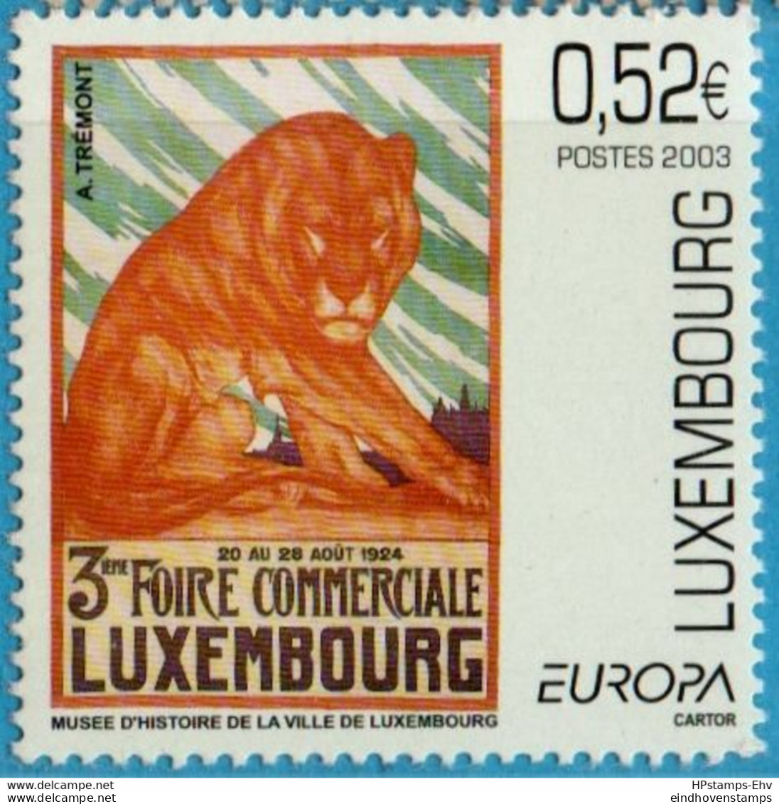 Luxemburg 2003 Poster Art 1 Value MNH 03.06 Lion - 2003