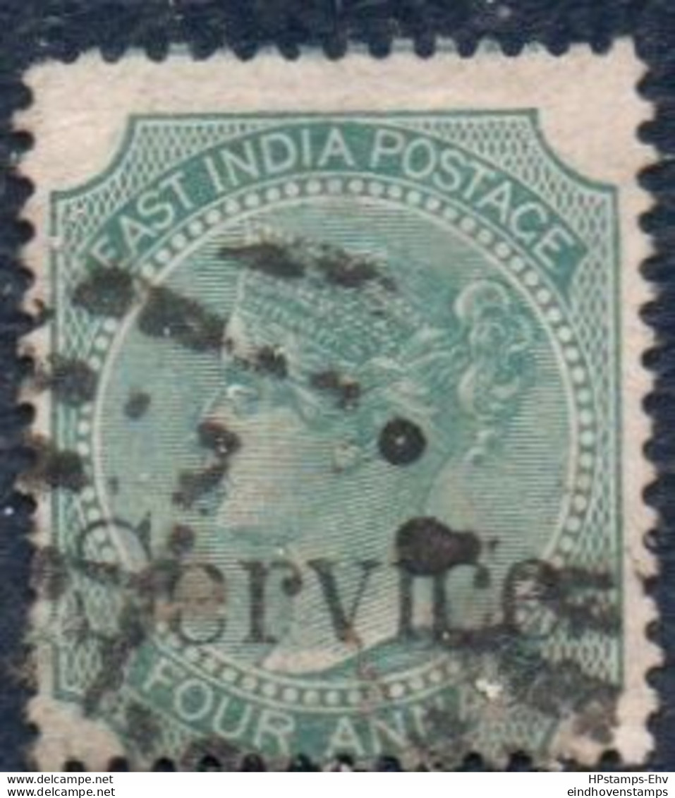 British India 1865 Victoria Service 4 A Cancelled 2301.0814 - 1858-79 Compañia Británica Y Gobierno De La Reina
