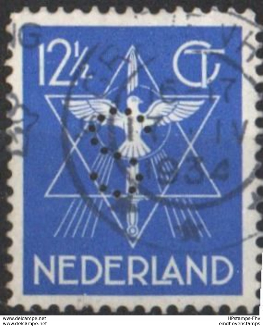 Nederland 12½ Ct Peace Symbol 1933 Perfin "S" -1, Segboer Den Haag 2212.1834 - Gebruikt