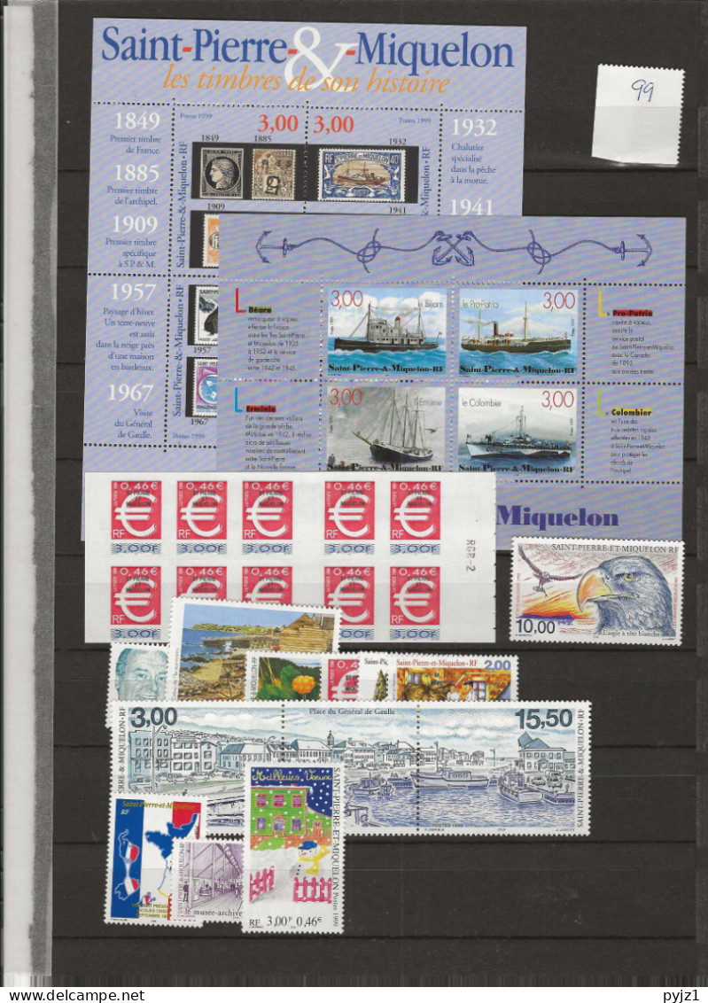 1999 MNH St Pierre Et Miquelon Year Collection Postfris** - Années Complètes