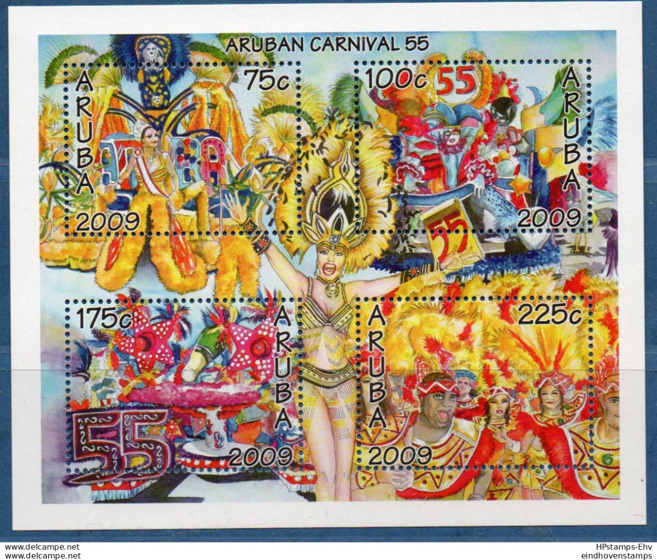 Aruba 2009 Carnaval  Block Issue MNH 09.02 Dresses, - Carnevale