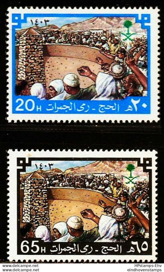 Saudi Arabia, 1983 Stoning The Devil 2 Values  MNH SA-83-05 Pelgrimage To Mecca - Islam
