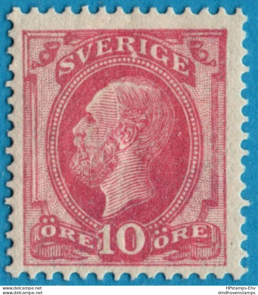 Sweden Sverige 1885 10 øre King Oskar II Rose-carmine Without Posthorn MH  1 Value 2305.2402 - Ongebruikt