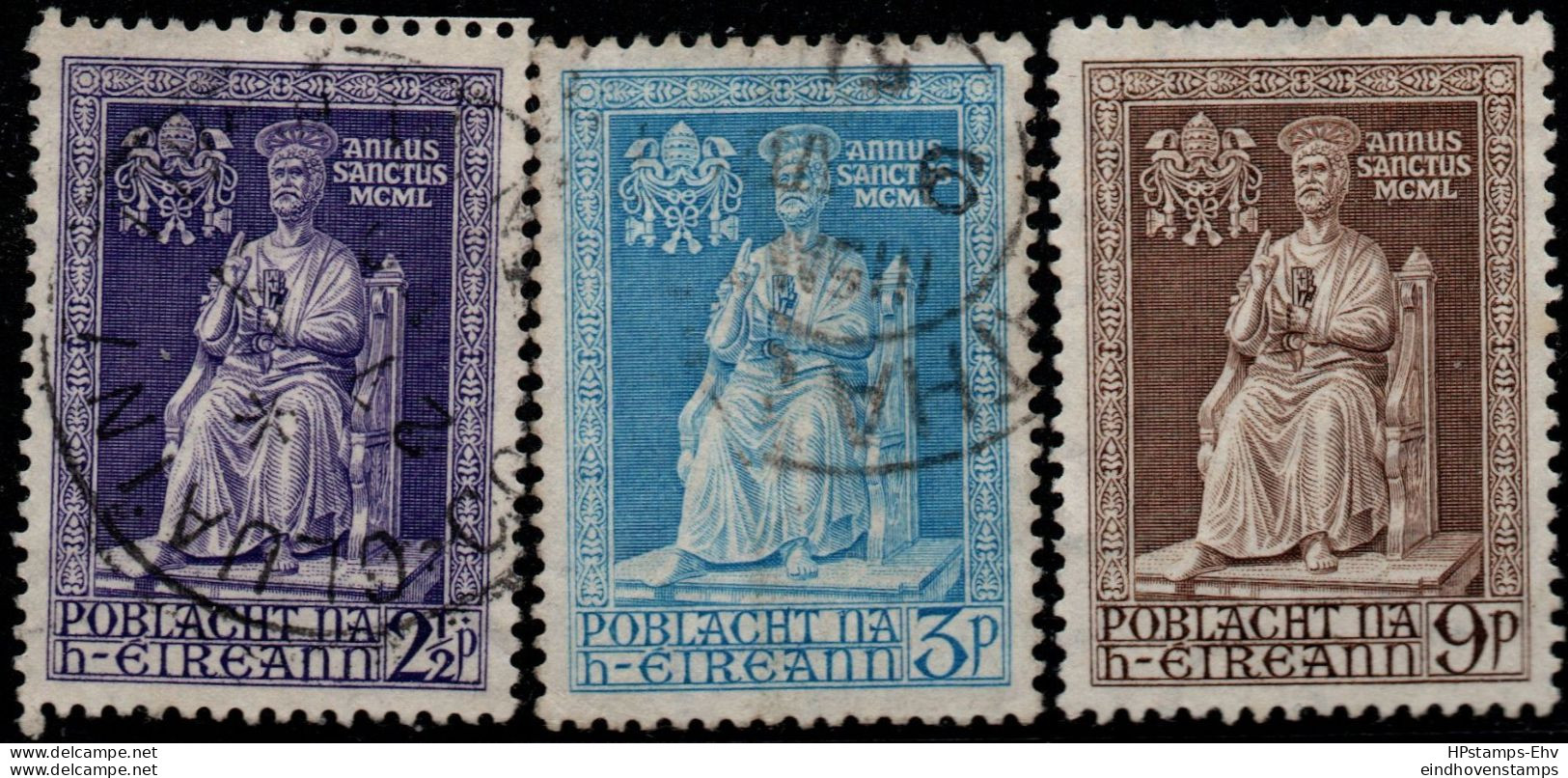 Eire 1950 Petrus Statue Set 3 Values Used 50-1 - Usati