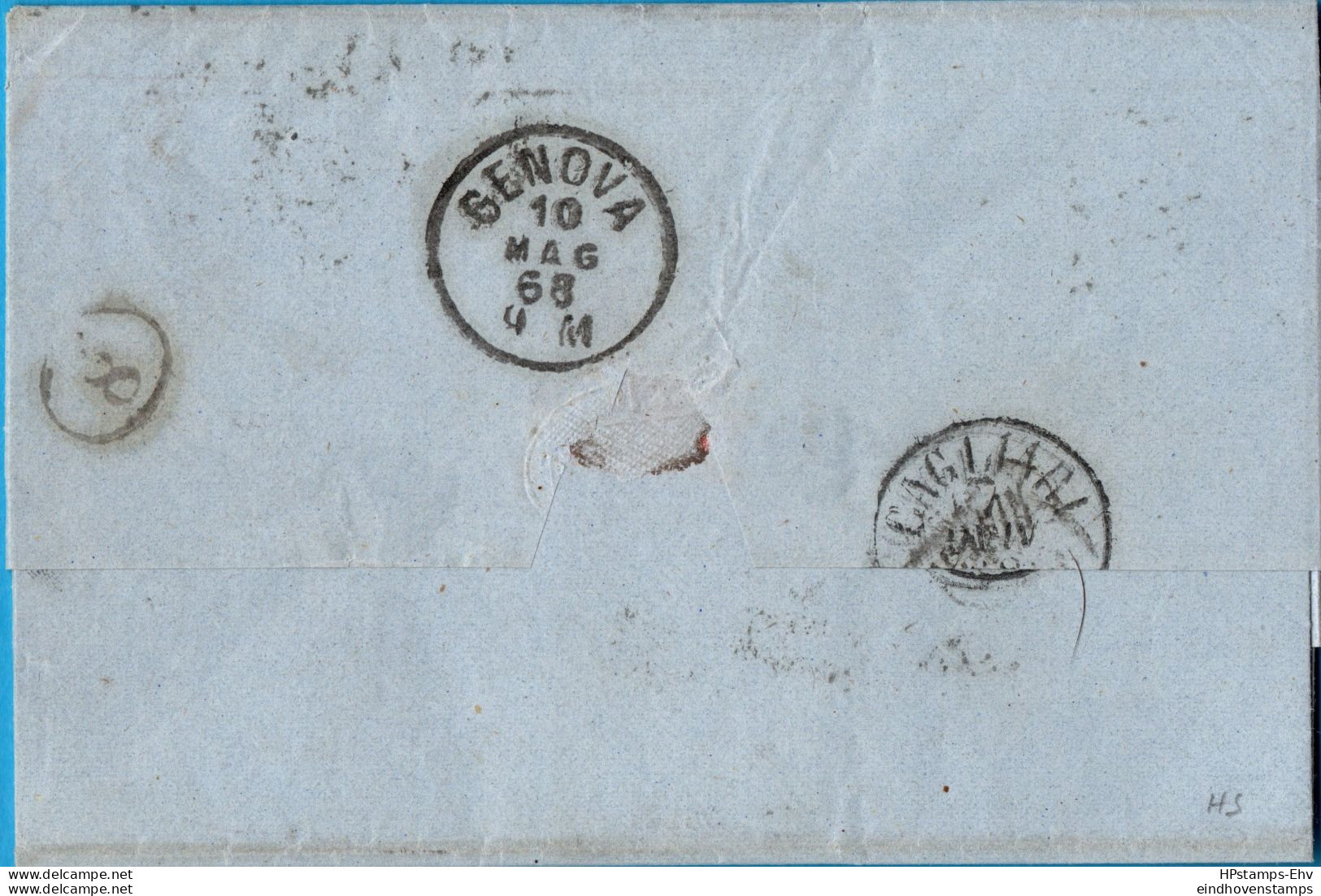 Tunis, Italian Office 40 C Franking, Cancel 235, 9 Maggio 68, Letter By Cagliari To Genova, 2303.1811 - Sin Clasificación