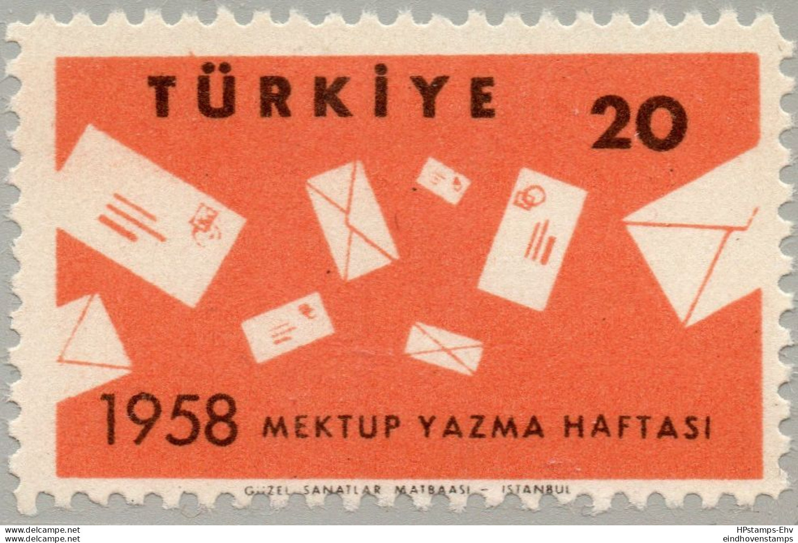Turkey 1958 International Letter Writing Week 1 Value MNH 58-04 - Other & Unclassified