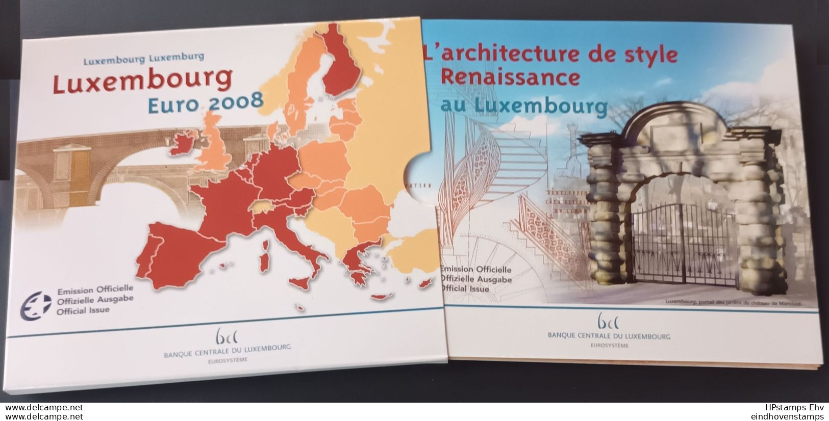 Euro Coins Official Set 2008 - Architecture De Style Renaissance - With Extra Commemorative € 2-coin : 9 Coins - Luxembourg