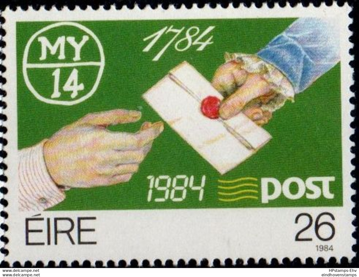 Eire 1984 Irish Post 200 Year 1 Value MNH 2209.2687 Hands Exchanging Letter - Poste