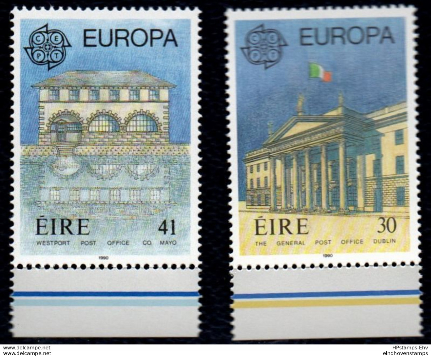 Eire 1990 Cept Post Offices 2 Values MNH 2209.2610 GPO Dublin, Westport - Poste