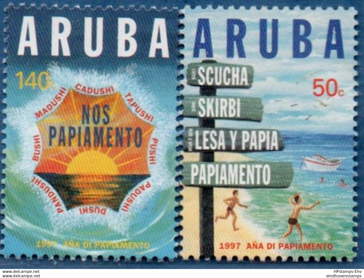 Aruba 1997 Year Of The Papiamento Language 2 Values 2208.1916 - Other & Unclassified