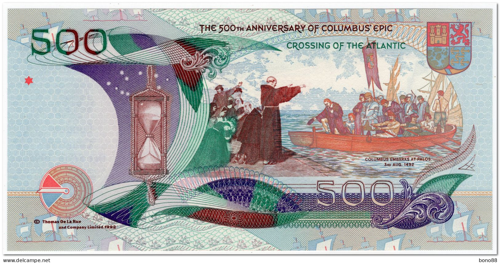 THOMAS DE LA RUE AND COMPANY,500 COLUMBUS,1994,UNC - Collections