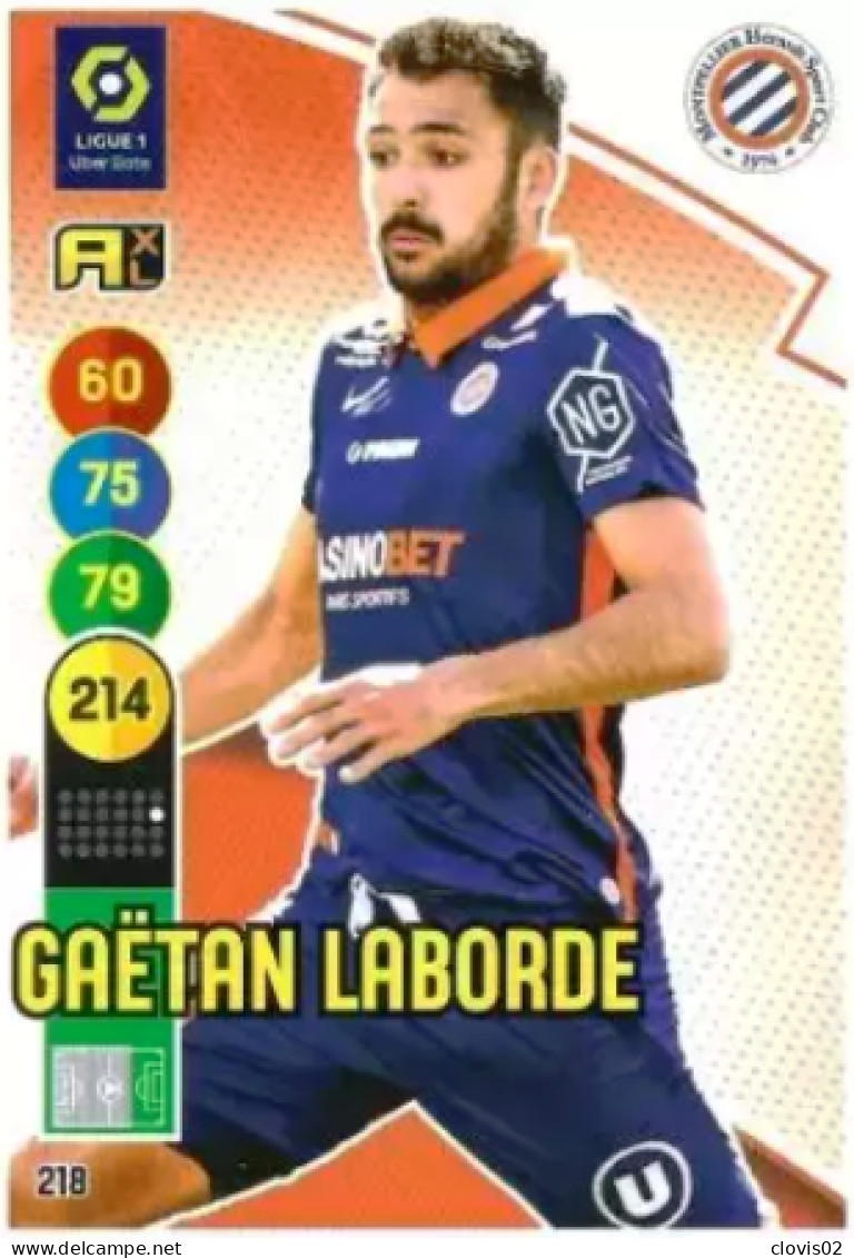 218 Gaëtan Laborde - Montpellier HSC - Panini Adrenalyn XL LIGUE 1 - 2021-2022 Carte Football - Trading Cards