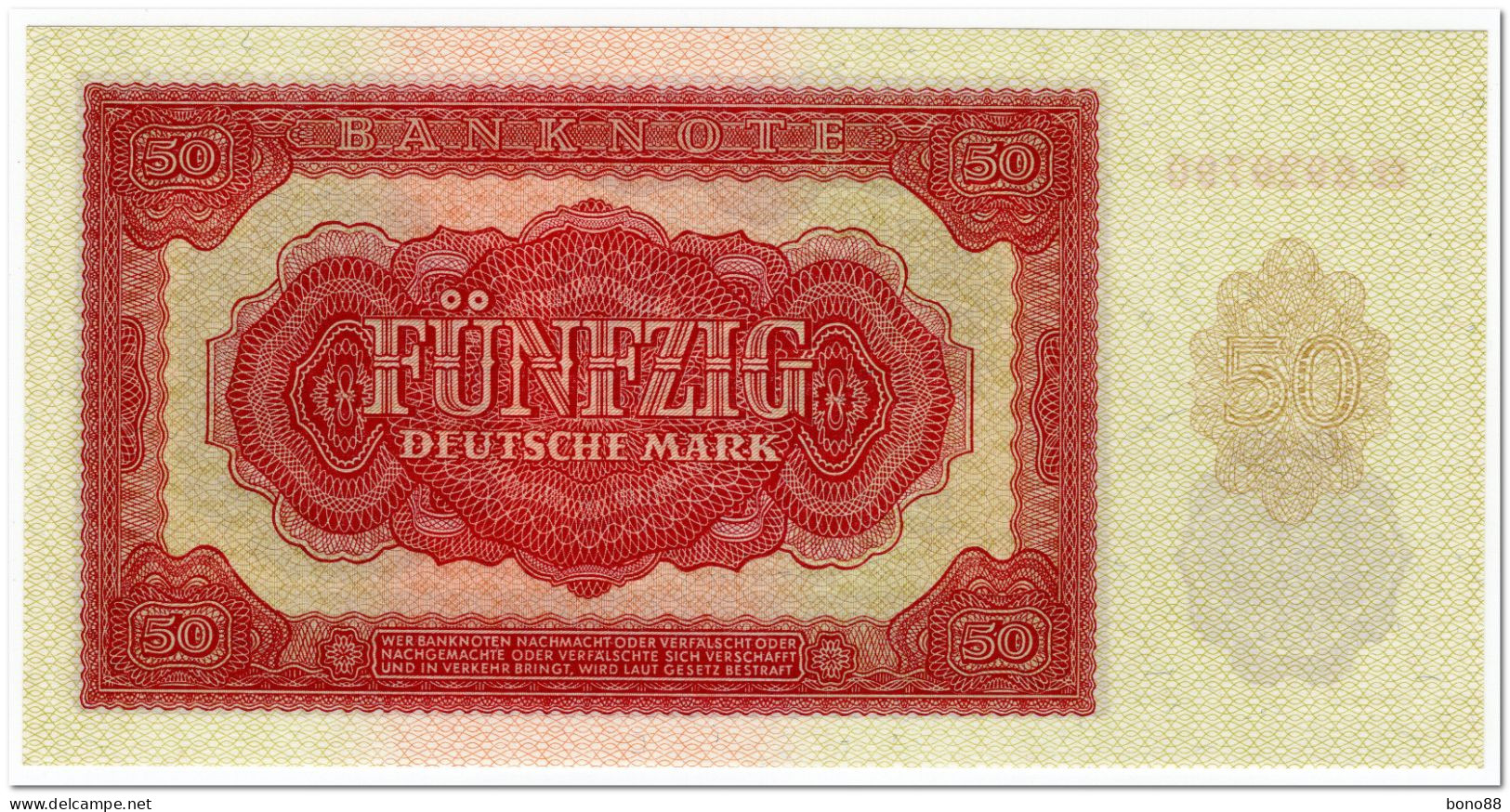 GERMANY DEMOCRATIC REPUBLIC,50 DEUTSCHE MARK,1955,P.20,UNC - 50 Deutsche Mark